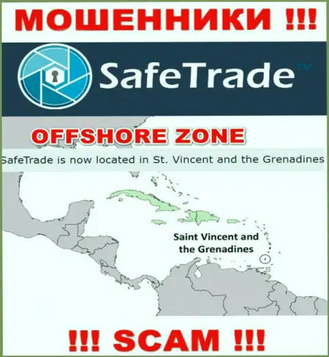 Контора Safe Trade прикарманивает финансовые вложения клиентов, расположившись в офшоре - St. Vincent and the Grenadines