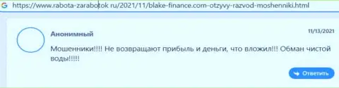 Blake Finance Ltd - это МОШЕННИКИ !!! Осторожнее, решаясь на сотрудничество с ними (отзыв)
