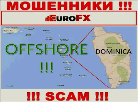 Dominica - офшорное место регистрации мошенников ЕвроФХ Трейд, опубликованное на их веб-ресурсе