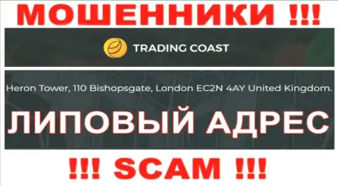 Верить информации, что Trading-Coast Com распространили у себя на сайте, касательно местонахождения, не рекомендуем