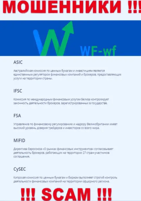 Противоправно действующая контора WF-WF Com орудует под прикрытием мошенников в лице ASIC