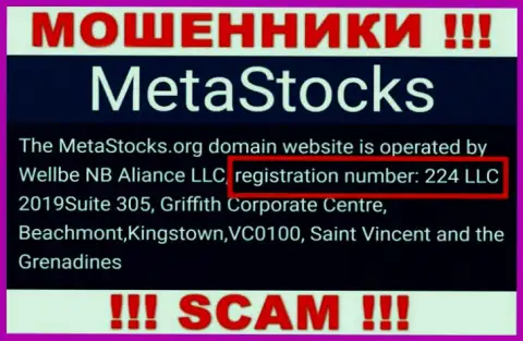 Номер регистрации конторы MetaStocks Org - 224 LLC 2019