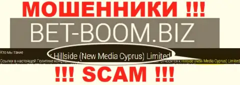 Юр лицом, управляющим разводилами Bet-Boom Biz, является Hillside (New Media Cyprus) Limited