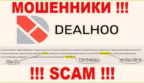 Лохотронщики DealHoo умело оставляют без средств доверчивых клиентов, хотя и показывают свою лицензию на веб-ресурсе