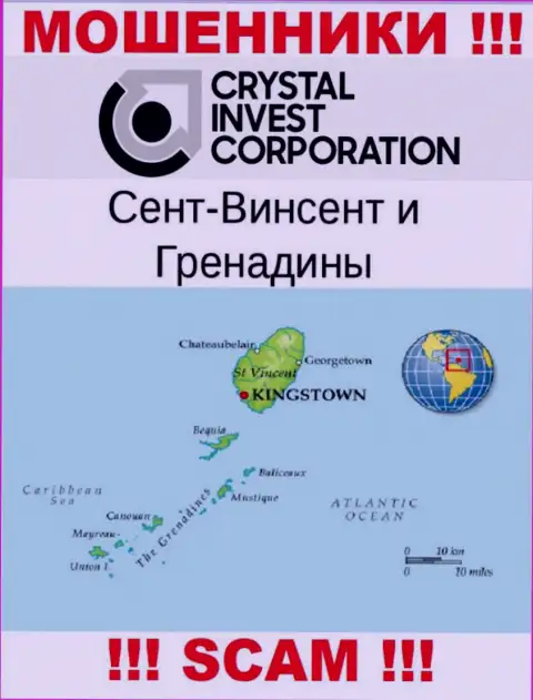 Saint Vincent and the Grenadines - это официальное место регистрации компании CRYSTAL Invest Corporation LLC