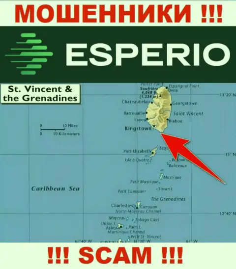 Офшорные internet мошенники Esperio скрываются здесь - Kingstown, St. Vincent and the Grenadines