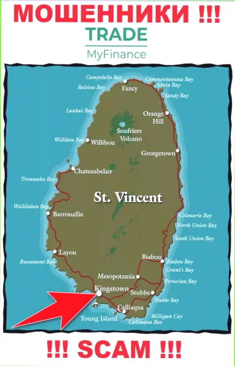 Юридическое место регистрации интернет-аферистов Trade My Finance - Kingstown, St. Vincent and the Grenadines