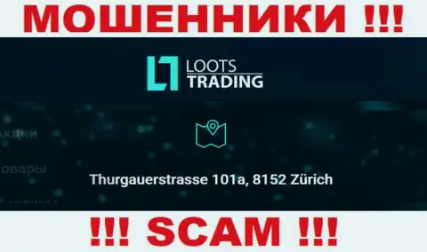Loots Trading - это обычные мошенники !!! Не собираются показывать реальный официальный адрес организации
