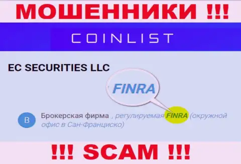 Старайтесь держаться от организации CoinList Co как можно дальше, которую прикрывает мошенник - Служба регулирования отрасли финансовых услуг