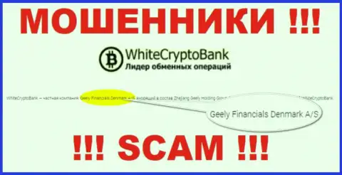 Юридическим лицом, владеющим мошенниками WCryptoBank, является Geely Financials Denmark A/S