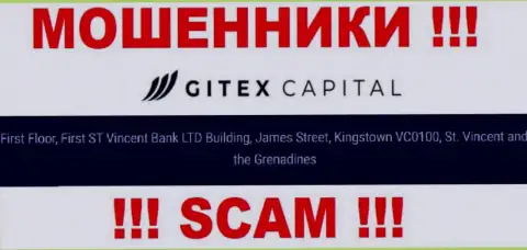 Все клиенты GitexCapital Pro будут оставлены без денег - указанные кидалы осели в оффшоре: First Floor, First ST Vincent Bank LTD Building, James Street, Kingstown VC0100, St. Vincent and the Grenadines