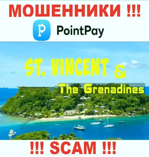 Поинт Пэй указали на своем онлайн-сервисе свое место регистрации - на территории Kingstown, St. Vincent and the Grenadines