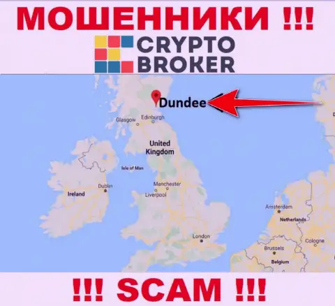 Крипто-Брокер Ком свободно дурачат, поскольку зарегистрированы на территории - Dundee, Scotland