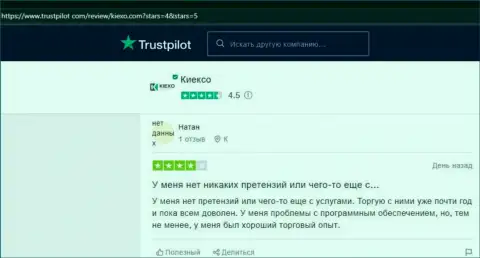 Игроки разместили комментарии о условиях торговли forex брокера Киексо Ком на сайте Trustpilot Com