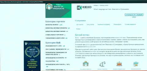 Материал об условиях для спекулирования Форекс дилинговой компании KIEXO, размещенный на сервисе Directory FinanceMagnates Com