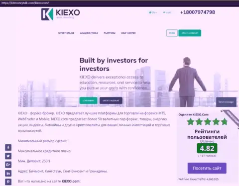 Рейтинг Форекс дилера Kiexo Com, представленный на сервисе BitMoneyTalk Com