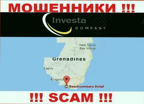 С интернет мошенником Investa Company нельзя взаимодействовать, ведь они расположены в офшоре: St. Vincent and the Grenadines