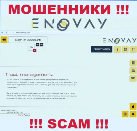 Вид официального сайта противозаконно действующей компании ЭноВей Инфо