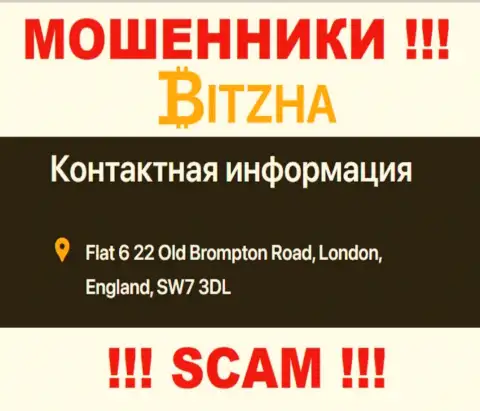 Верить инфе, что Bitzha24 распространили на своем web-сервисе, касательно адреса регистрации, не нужно
