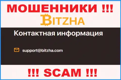 Адрес электронного ящика мошенников Bitzha 24, инфа с официального сайта