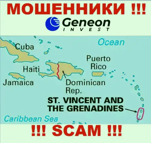 GeneonInvest находятся на территории - St. Vincent and the Grenadines, остерегайтесь сотрудничества с ними