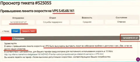 Веб-хостер уведомил, что ВПС сервера, где был расположен веб-сервис ffin.xyz получил ограничение по скорости доступа